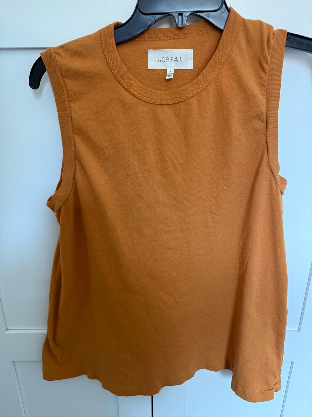 THE GREAT. Sleeveless Tank Top in Rust